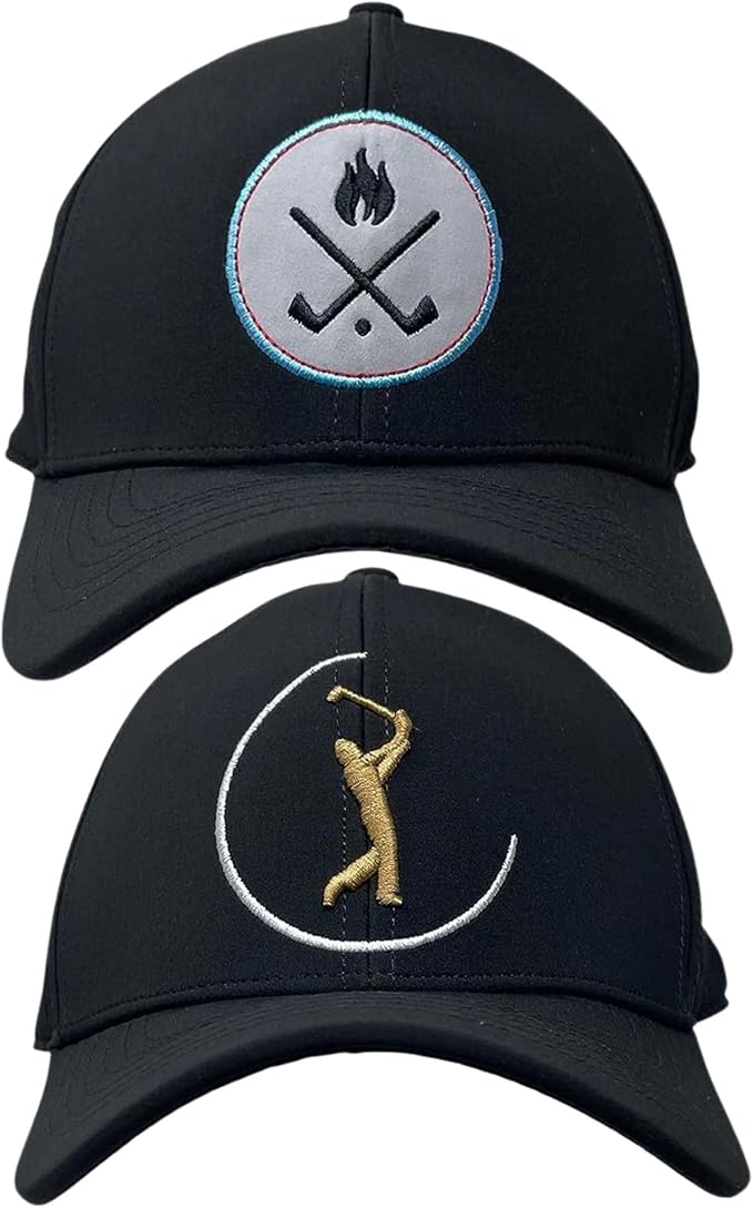 Cross Golf Clubs Six Panel Performance Golf Hats by Funky Junque