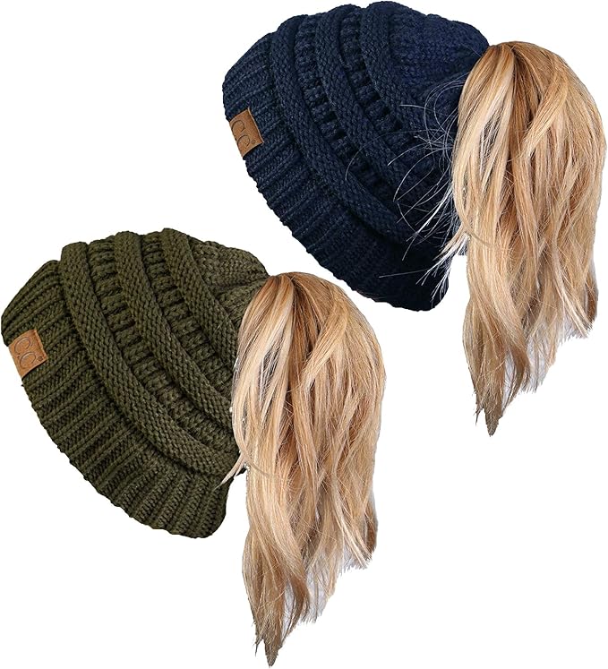 Ponytail Messy Bun Beanie - Multipacks