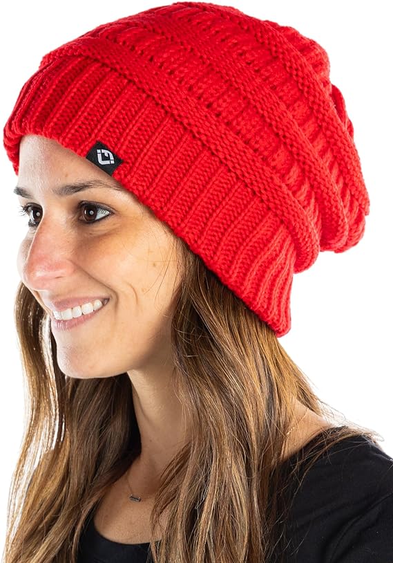 Satin Lined Ribbed Knit Beanie by Funky Junque