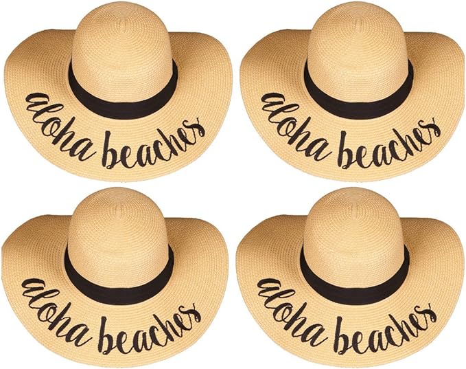 Aloha Beaches Embroidered Sun Hat by Funky Junque