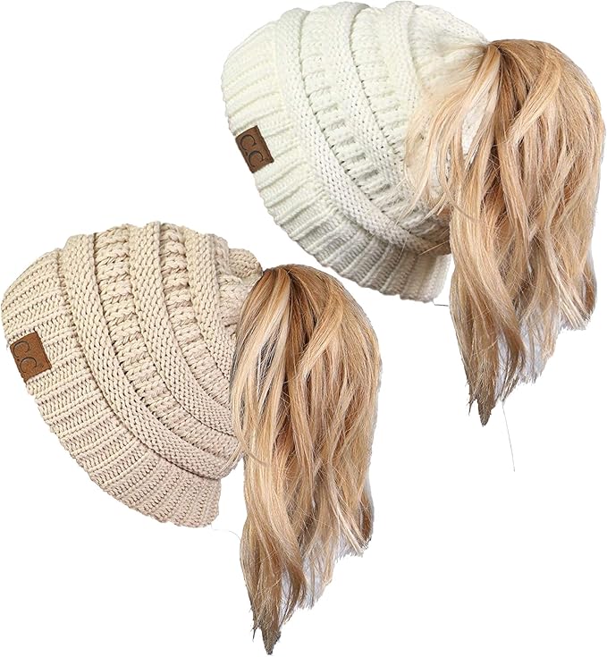 Ponytail Messy Bun Beanie - Multipacks