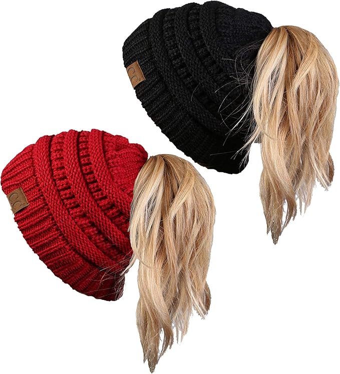 Ponytail Messy Bun Beanie - Multipacks