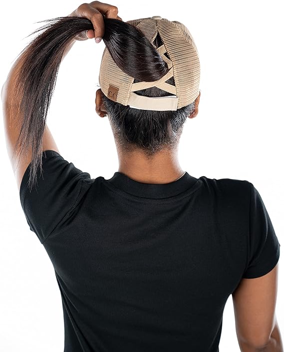 Blessed (Sunflower) Criss Cross Ponytail Hat by Funky Junque