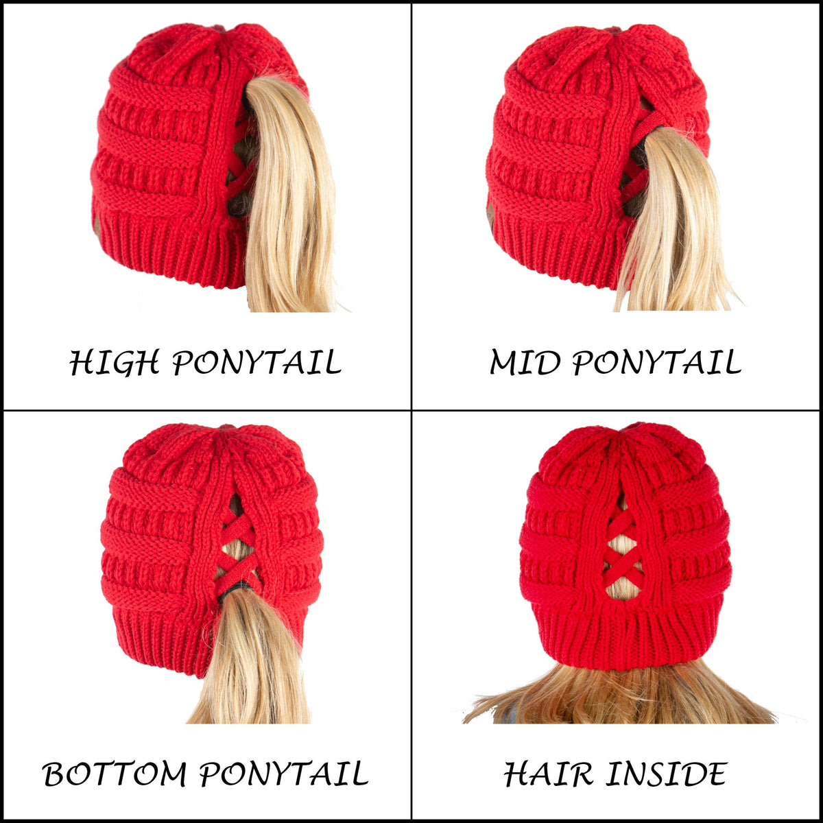 Criss Cross Ponytail Beanie