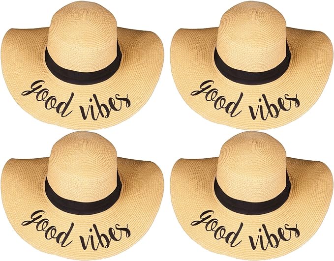 Good Vibes Embroidered Sun Hat by Funky Junque