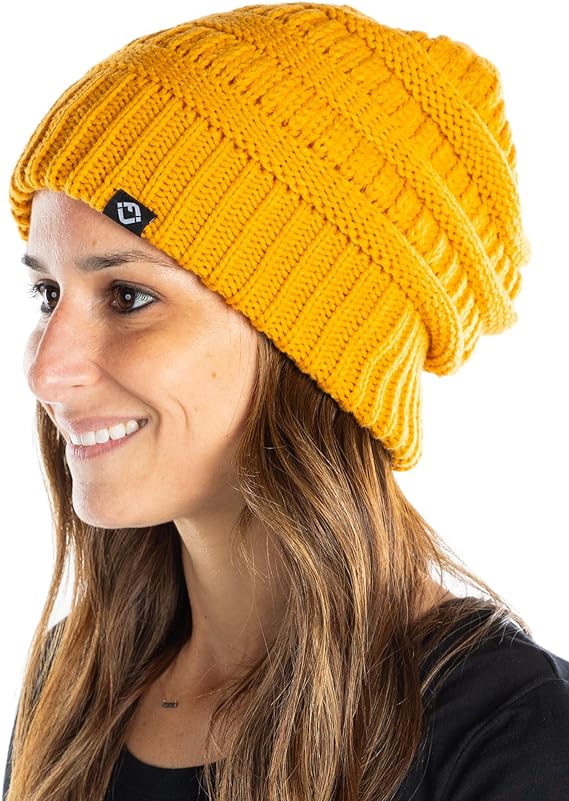 Satin Lined Ribbed Knit Beanie by Funky Junque