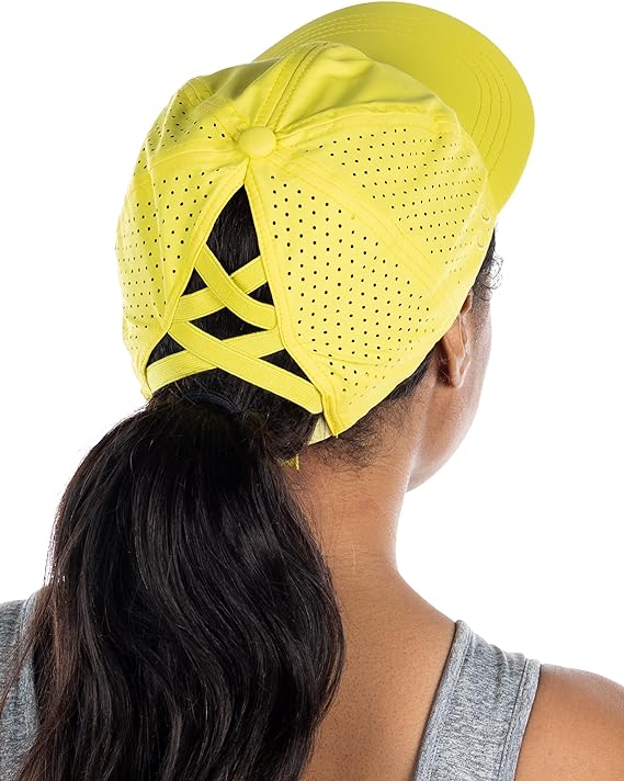 Laser Cut Criss Cross Ponytail Hat by Funky Junque