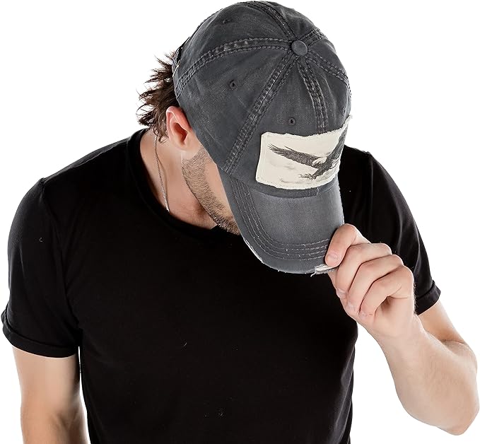 Eagle Distressed Baseball Cap by Funky Junque