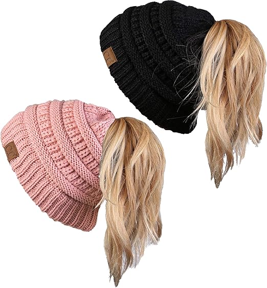 Ponytail Messy Bun Beanie - Multipacks