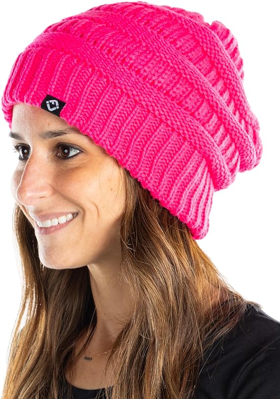 Satin Lined Ribbed Knit Beanie by Funky Junque