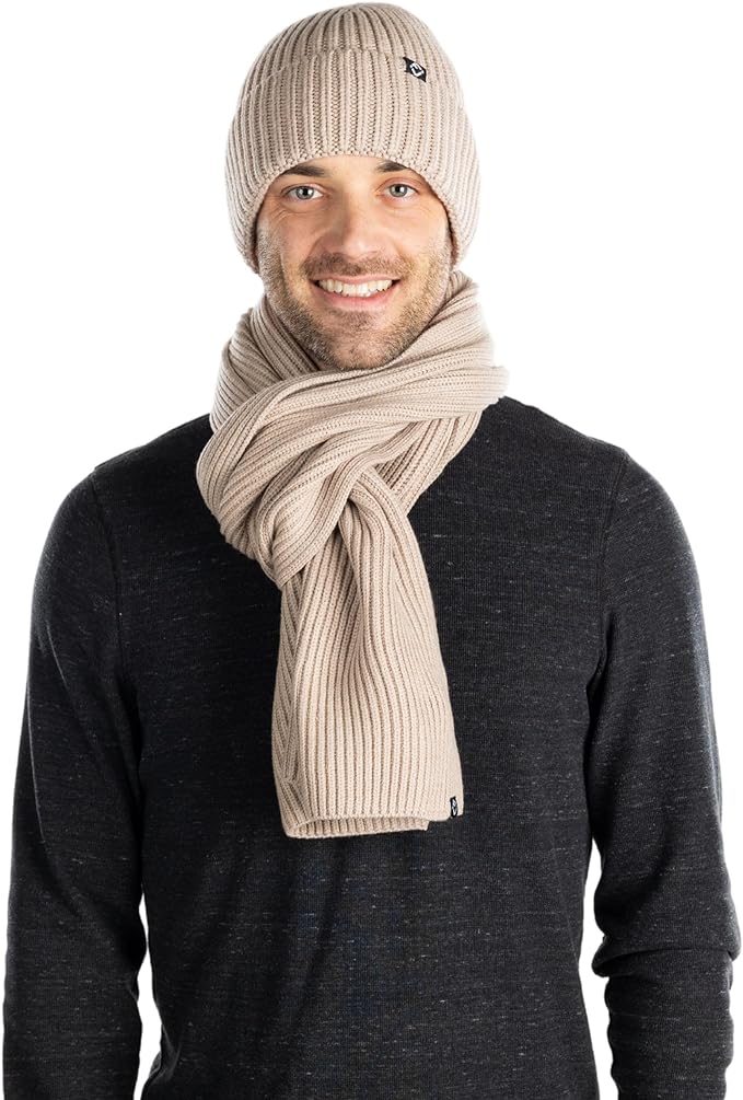 Ribbed Knit Beanie & Scarf Set by Funky Junque