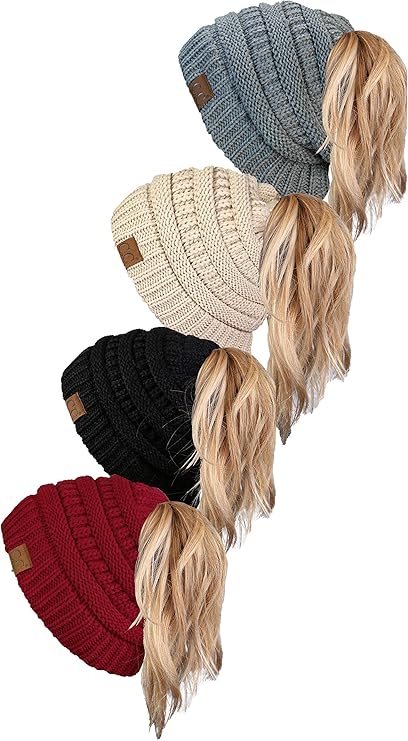 Ponytail Messy Bun Beanie - Multipacks