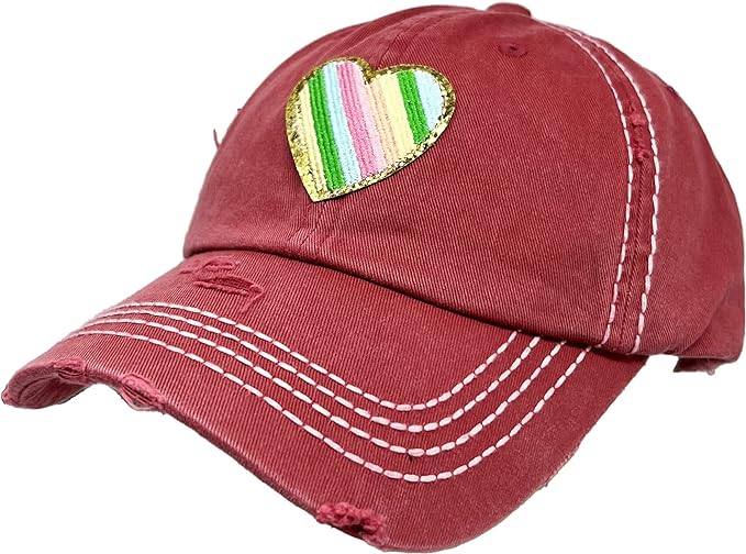 Heart Patch Distressed Patch Hat by Funky Junque