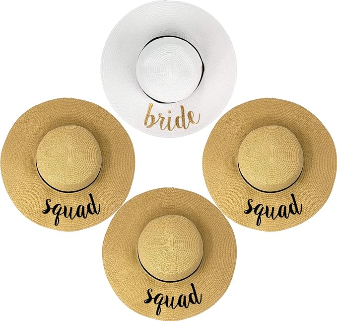Bride & Squad Embroidered Sun Hat by Funky Junque
