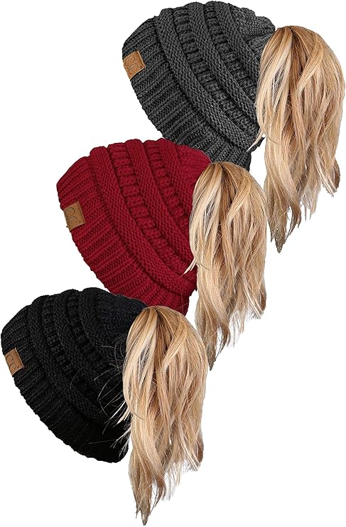 Ponytail Messy Bun Beanie - Multipacks