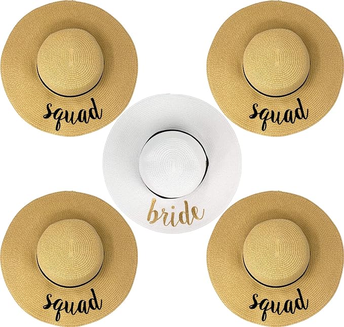Bride & Squad Embroidered Sun Hat by Funky Junque