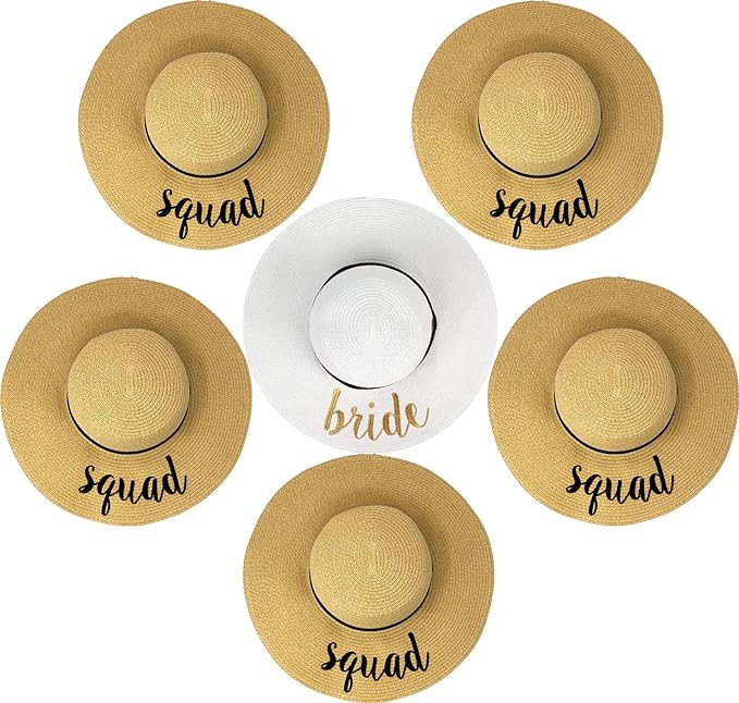 Bride & Squad Embroidered Sun Hat by Funky Junque