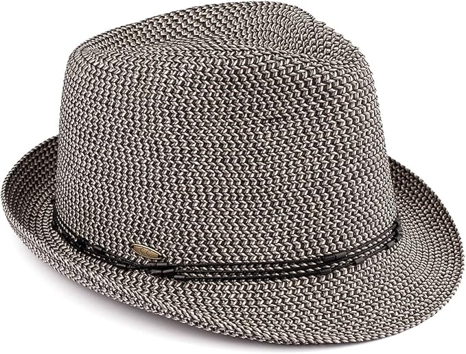 Multicolor Woven Band Straw Summer Fedora by Funky Junque