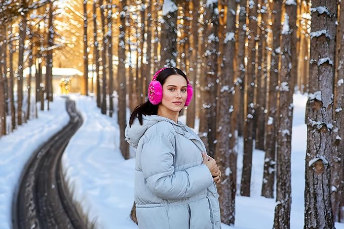 Sequin Adjustable Fuzzy Ear Muffs by Funky Junque