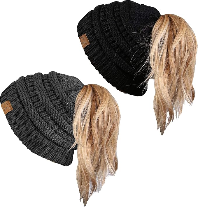 Ponytail Messy Bun Beanie - Multipacks