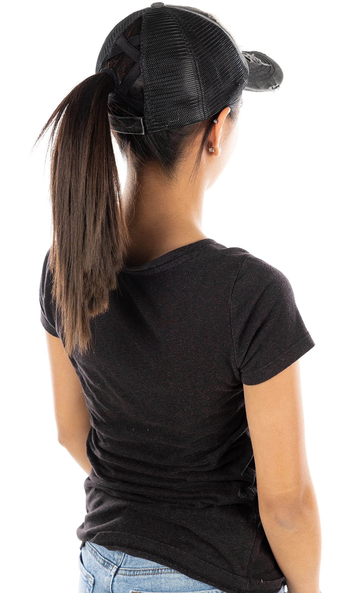 Top Knots and Coffee Criss Cross Ponytail Hat by Funky Junque