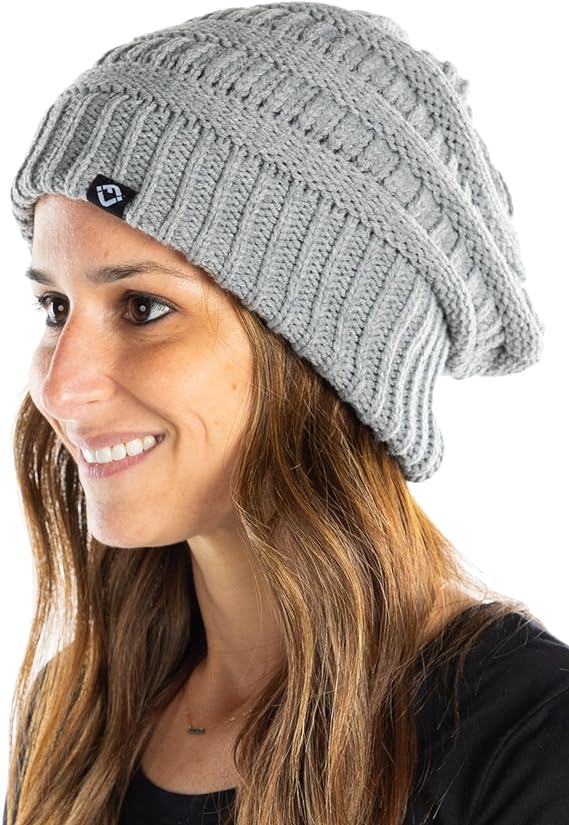 Satin Lined Ribbed Knit Beanie by Funky Junque