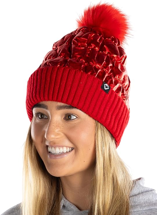 Puffer Beanie Faux Fur Pom by Funky Junque