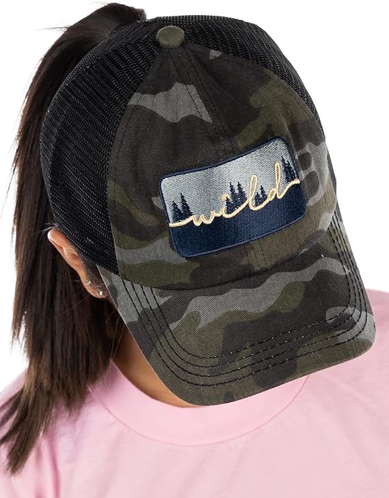 Wild Criss Cross Ponytail Hat by Funky Junque