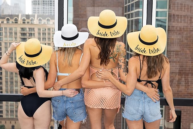 Bride & Bride Tribe Embroidered Sun Hat by Funky Junque