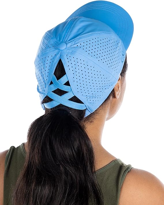 Laser Cut Criss Cross Ponytail Hat by Funky Junque