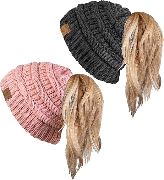 Ponytail Messy Bun Beanie - Multipacks