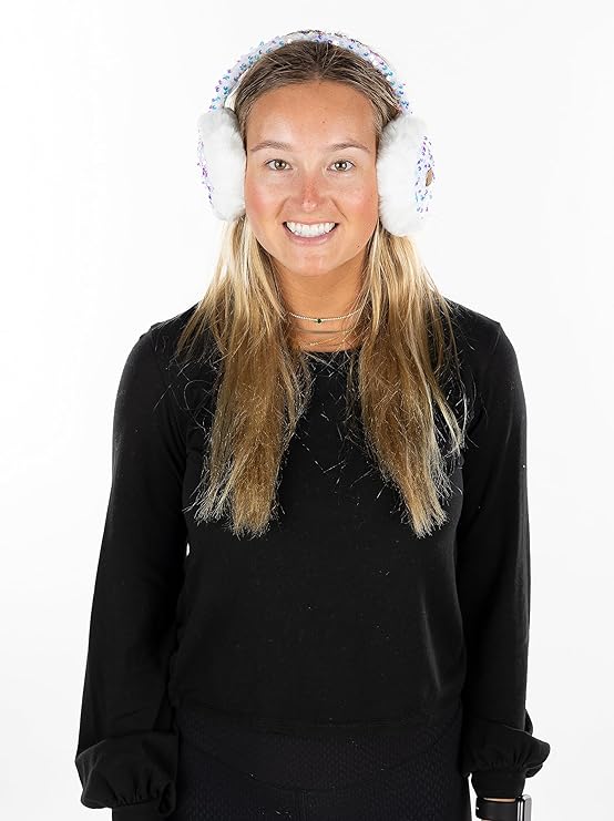 Sequin Adjustable Fuzzy Ear Muffs by Funky Junque