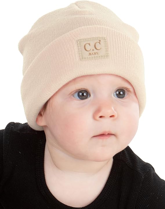 Suede Patch Baby Beanie by Funky Junque