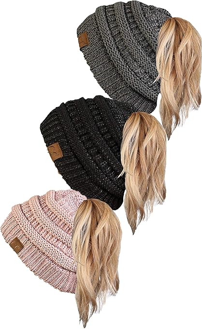 Ponytail Messy Bun Beanie - Multipacks