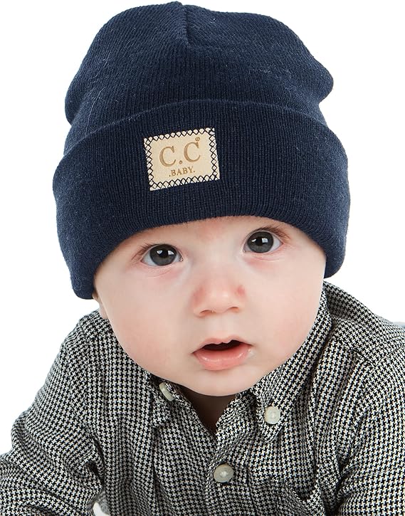 Suede Patch Baby Beanie by Funky Junque