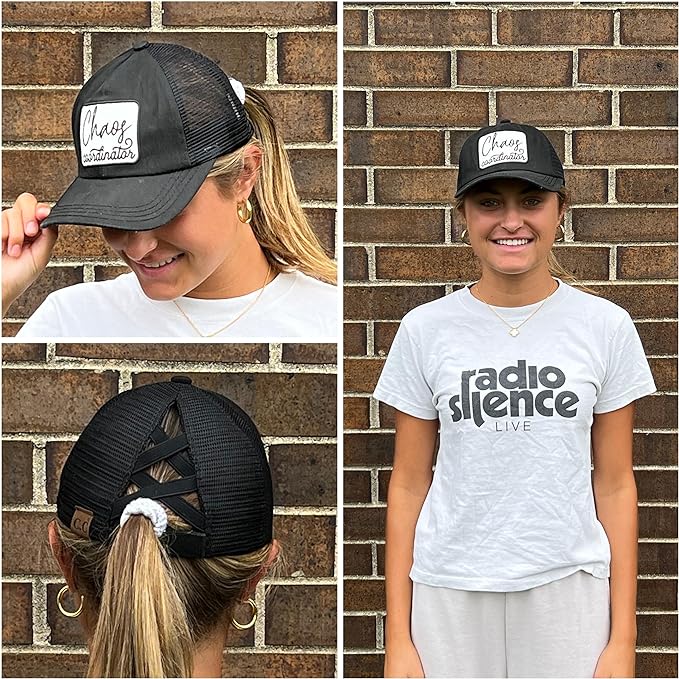 Chaos Coordinator Criss Cross Ponytail Hat by Funky Junque