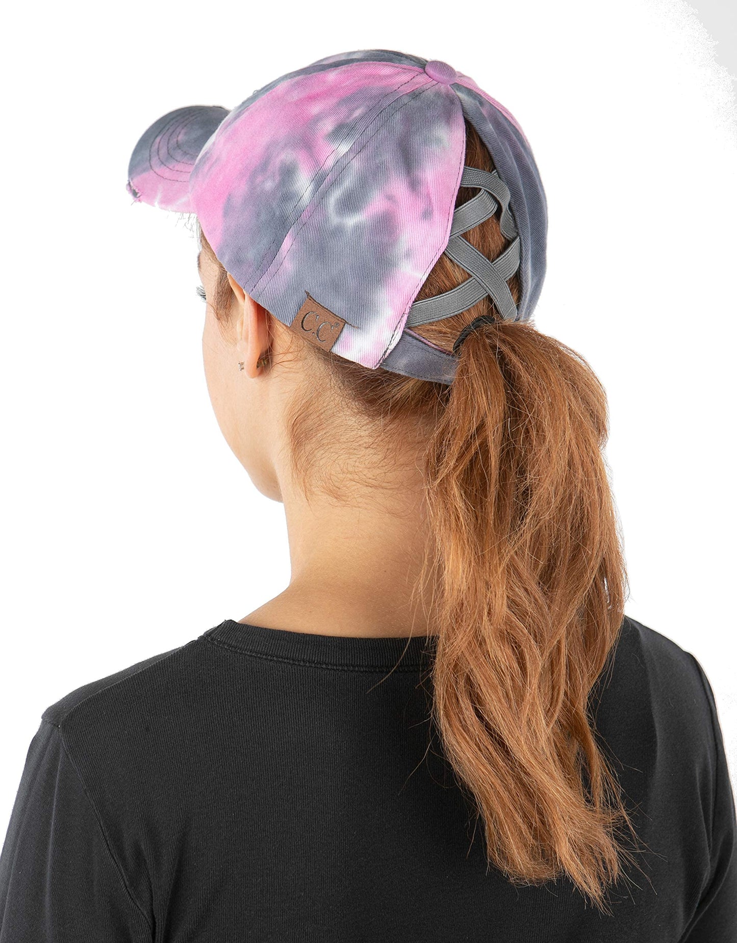 Tie Dye Criss Cross Ponytail Hat by Funky Junque