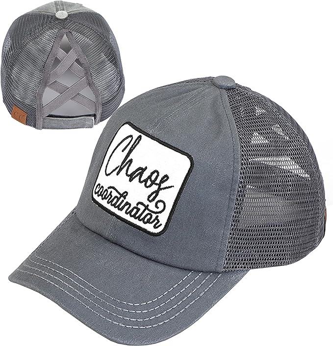 Chaos Coordinator Criss Cross Ponytail Hat by Funky Junque