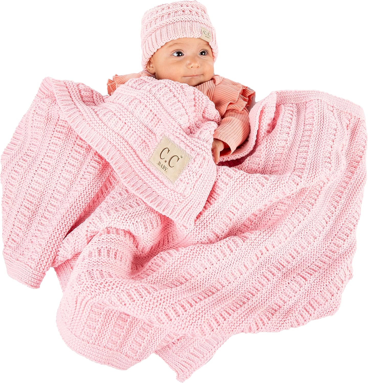 Funky Junque Large Soft Warm Lightweight Baby Throw Blanket with Matching Beanie