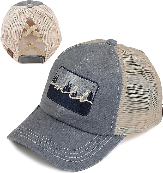 Wild Criss Cross Ponytail Hat by Funky Junque