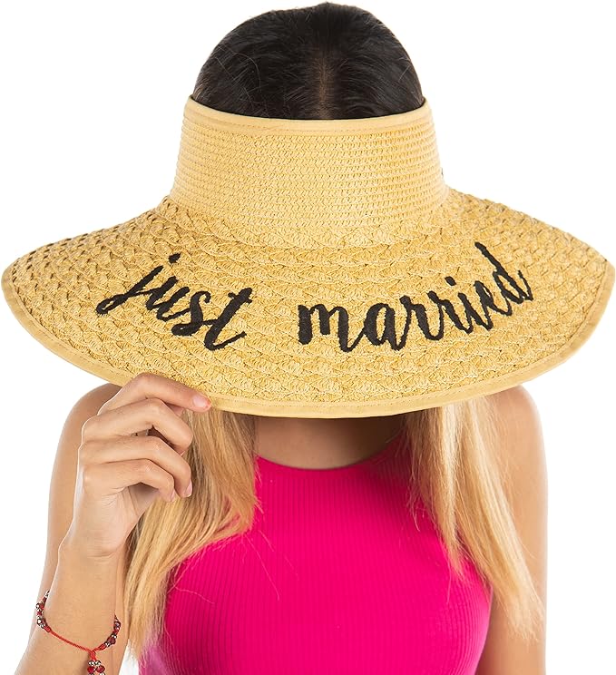 Funky Junque Women’s Straw Roll Up Sun Visor