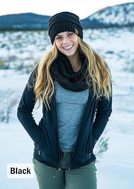 Solid Knit Beanie & Infinity Scarf Matching Set by Funky Junque