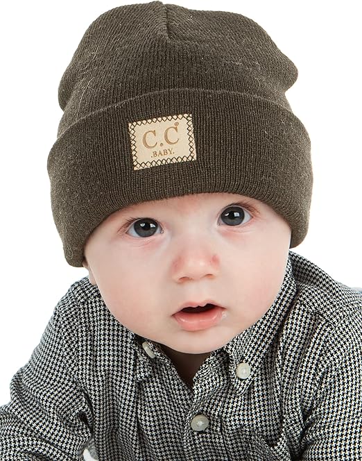 Suede Patch Baby Beanie by Funky Junque