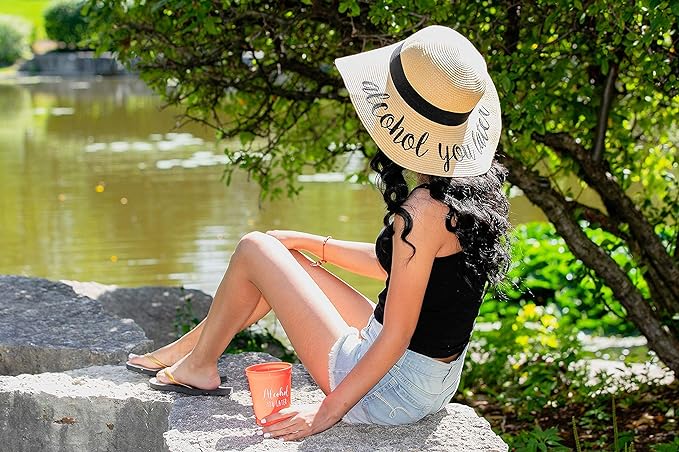 Alcohol You Later Embroidered Sun Hat by Funky Junque