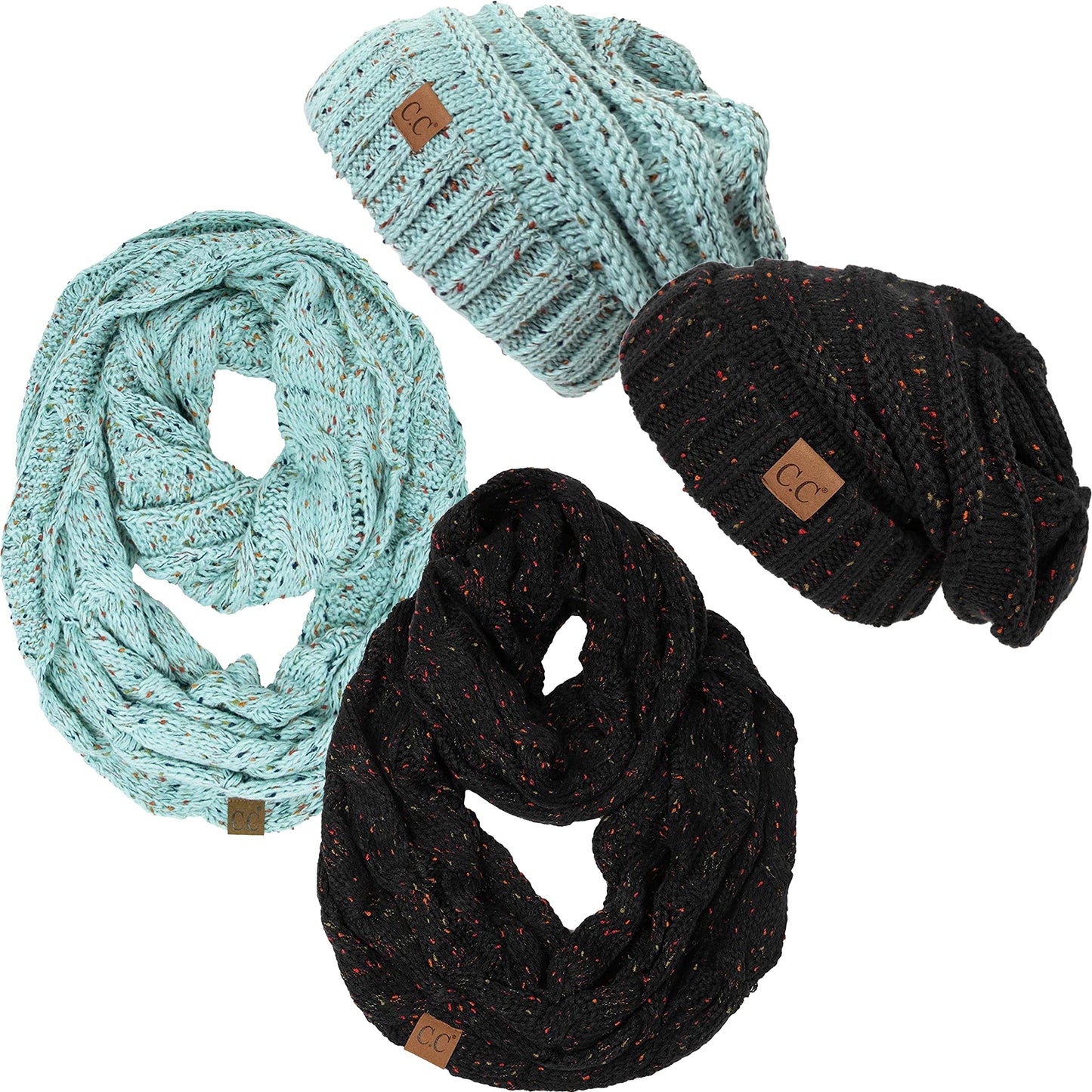 Solids Oversized Slouchy Beanie & Infinity Scarf Set by Funky Junque