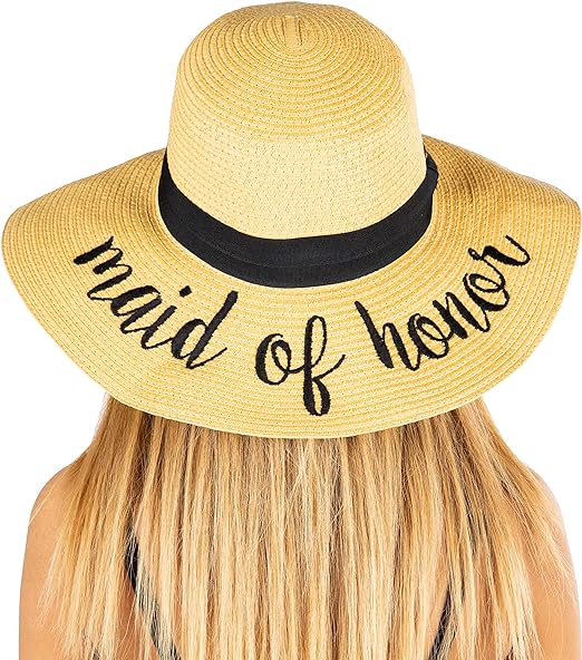 Maid of Honor Embroidered Sun Hat by Funky Junque