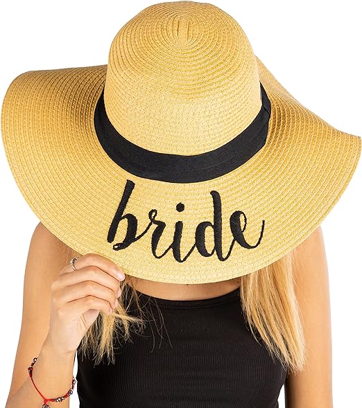 Bride Embroidered Sun Hat by Funky Junque