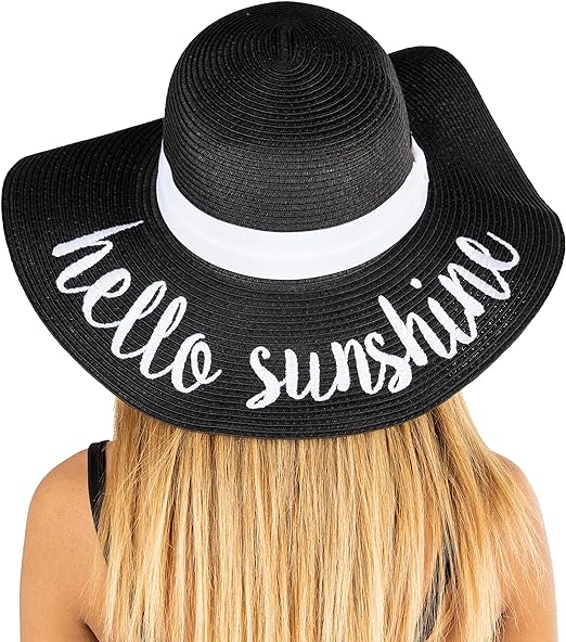 Hello Sunshine Embroidered Sun Hat by Funky Junque