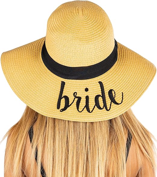 Bride Embroidered Sun Hat by Funky Junque