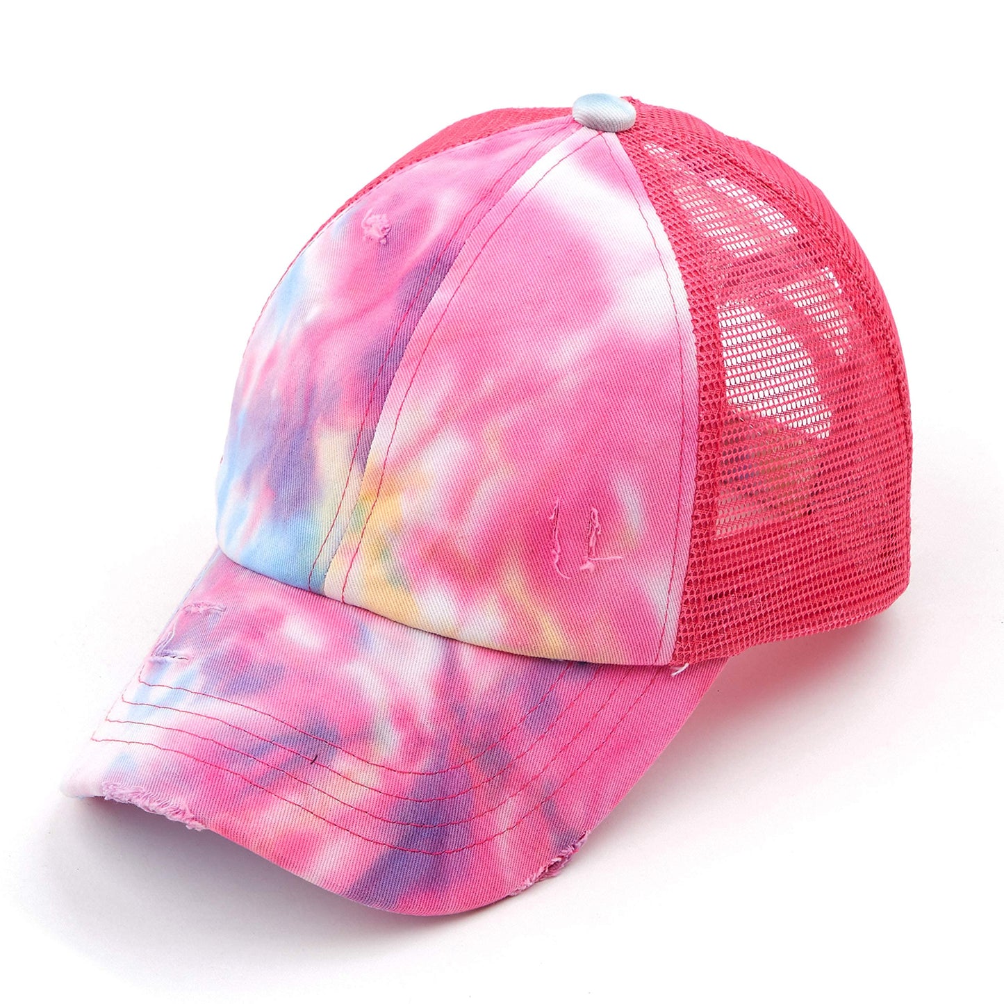 Tie Dye Criss Cross Ponytail Hat by Funky Junque